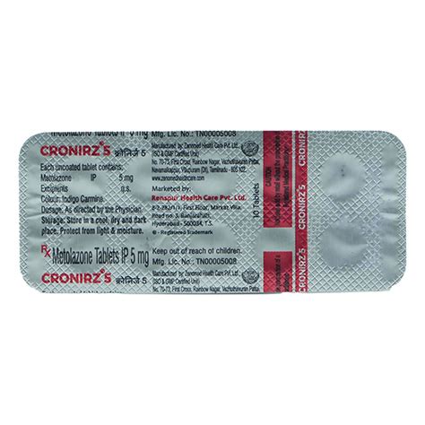 Cronirz 5 Tablet 10's Price, Uses, Side Effects, Composition - Apollo ...