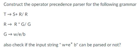 Image result for Operator Precedence Parser