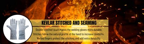 KEEAN TIG Welding 14 Inches Grain Leather Natural Goat Skin Split ...