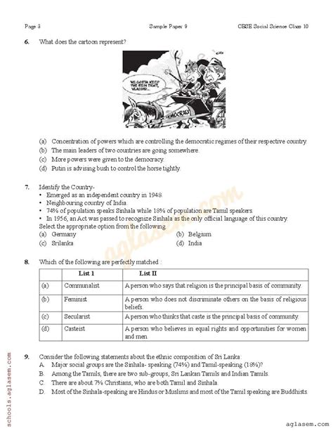 Image result for Social Science Pre Term 2 Sample Paper Class 10