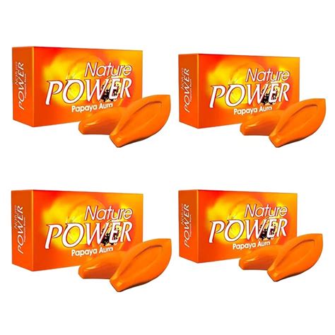 Buy power soaps Nature Power Papaya Aura Soap (4 Pieces X 125 g) Online ...