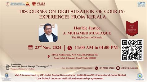 Vinayaka Mission Law School, Discourse, Digitization of Courts, Justice ...