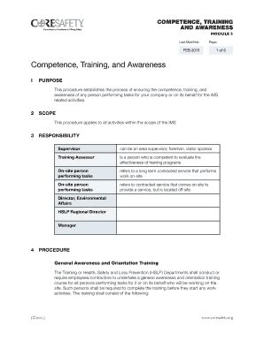 Fillable Online COMPETENCE, TRAINING Fax Email Print - pdfFiller
