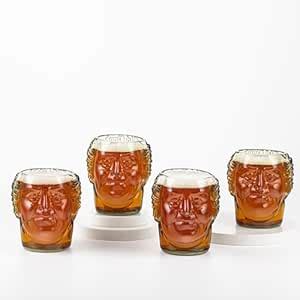 Buy Old Monk Big Face Glasses Set of 4 600Ml Drinking Juice, Bourbon ...