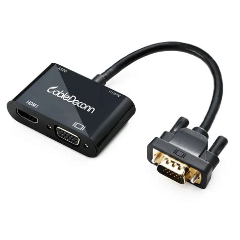 CableDeconn VGA 15 Pin to VGA HDMI 2IN1 Adapter for Desktop Laptop VGA ...