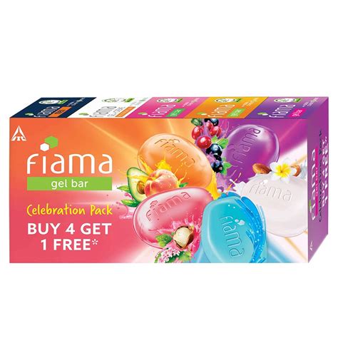 Buy Fiama Gel Bar Celebration Pack with 5 unique Gel Bars , 125g (Buy 4 ...