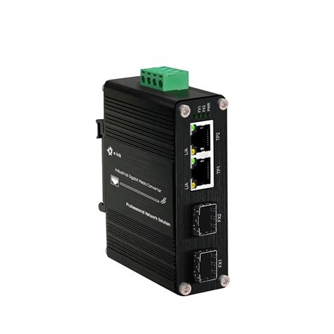 Mini Industrial 2 Ports Gigabit Media Converter Supporting DIN-Rail ...