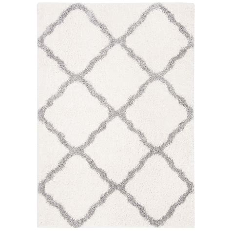 Safavieh Parma Fenella Shag 6 X 9 (ft) Cream/Gray Indoor Trellis ...