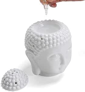 Peepalcomm Air Freshner White Ceremic Buddha Head Diffuser with 2 T ...