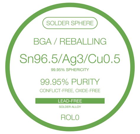 BGA Solder Spheres Sn96.5.Ag3.Cu0.5 - LF solder balls 99.9% sphericity ...