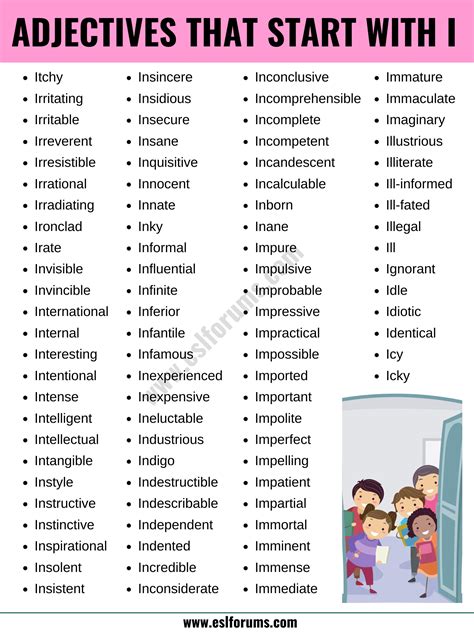 1000+ Adjectives that Start with I in English - ESL Forums