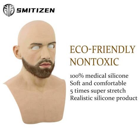 Buy SMITIZEN Realistic Silicone Human Skin Lifelike Men Mask With Beard ...