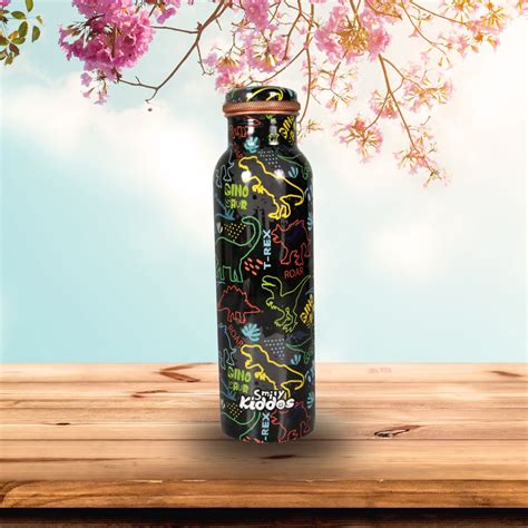 Smily Kiddos Sparkle Dare Dino Copper Water Bottle