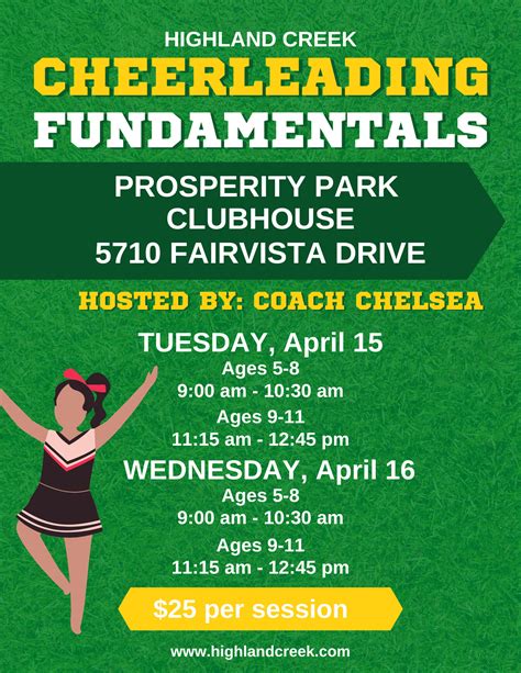 Cheerleading Fundamentals – CMS Spring Break Clinic – Highland Creek