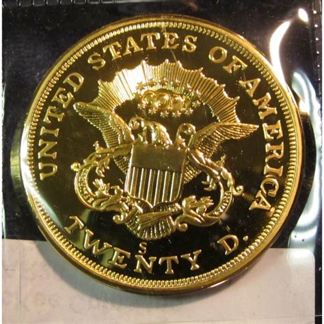 711. Copy of an 1854-S $20 Liberty gold coin – gold plated, marked COPY