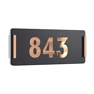 Hotel Room Number Plates - 843| Black Acrylic Board Fixed Mirror Gold ...