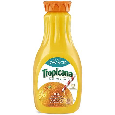 Buy Tropicana Orange Juice, No Pulp, Low Acid, 52 Fl Oz Online at ...