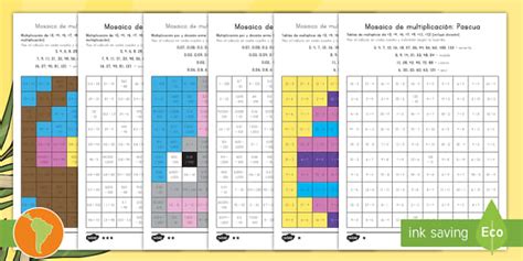 Mosaico de multiplicación y división: Pascua