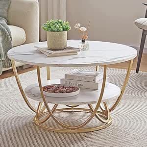 Dalak Arts Modern Round Nesting Coffee Tables for Living Room White ...