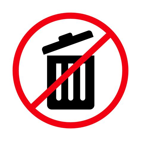 Do not throw garbage away sign. Trash can and no dumping sign. Vector ...