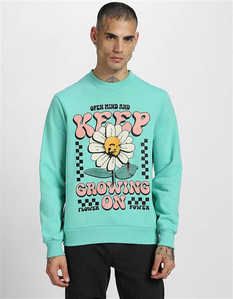 Keep Growing Green Front Printed Regular Fit Sweatshirt – Veirdo