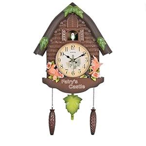 Three Secondz Cuckoo Wall Clock, Cottage Style with Bird Animation with ...
