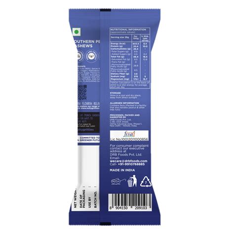 Southern Pepper Cashews (Pack of 6 x 40g each) 240g – Nutty Gritties