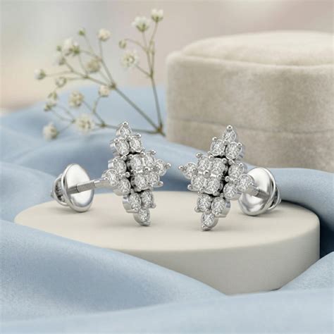 Muse Diamond Silver Earrings (SES-AG027) – Mysavera.in