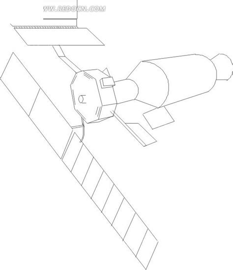 人造卫星素描简笔画矢量素材eps免费下载_红动网