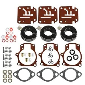 WFLNHB 3pcs Carburetor Rebuild Kit with Float fits for Johnson Evinrude ...