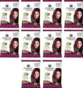 Mayuri Henna Natural Hair Color With Aritha, Bhringraj, Shikakai (10 ...
