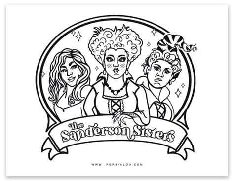 Free Hocus Pocus Sanderson Sisters Coloring Page - Persia Lou