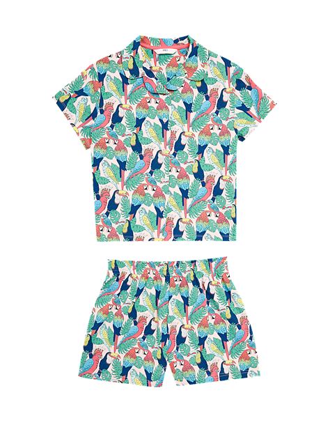 Buy Cotton Parrot Print Short Pyjama Set at Marks & Spencer
