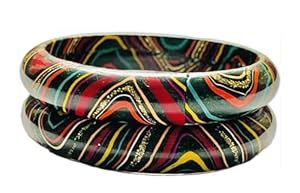 Buy TPWC Rajasthani artHandmade Plain Lac Multi Color kada Daily use ...