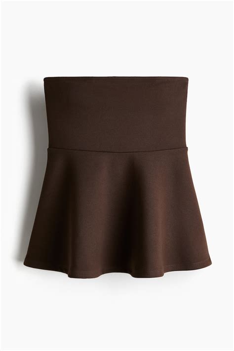 Women's Dark brown Peplum tube top | H&M IN