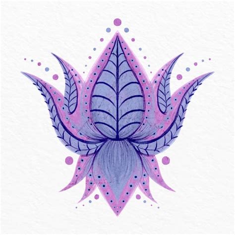 Aquarel mandala lotusbloem tekening | Gratis Vector