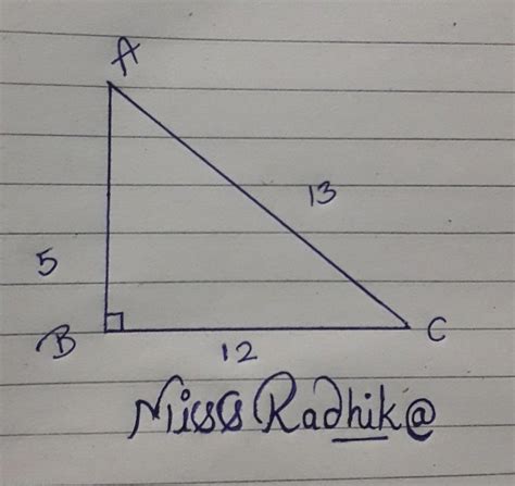 1.In a right angled triangle Sin=5/13 Find all thetrigonometric ratios ...