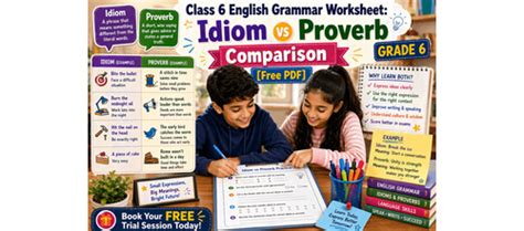 Class 6 English Grammar Worksheet: Idiom vs Proverb Comparison [Free PDF]