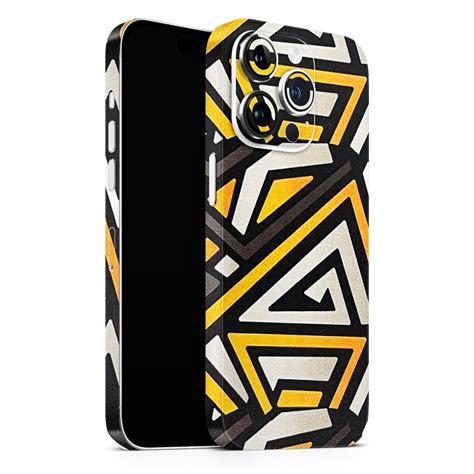 Yellow & Grey Abstract Zig Zag Matte Finish Phone Skin – Skinly