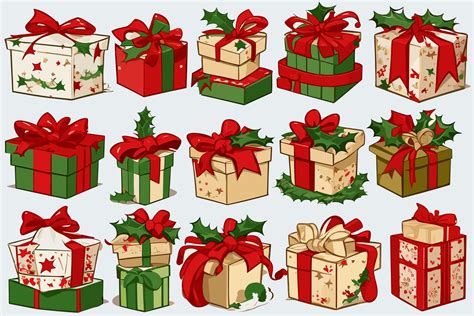 Vector Art Merry Christmas Elements Gift Graphic by info.tanvirahmad ...