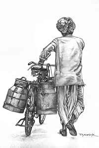 gojo Indian Dudh wala Milk Man - Vinyl gloss Office Home Drawing Room ...