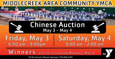 Annual Chinese Auction, 67 Elm Street, Beaver Springs, PA, United ...