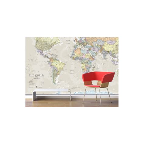 Maps International Giant World Wall Map Mural - Antique Oceans: Large Multicolored Paper Wall ...