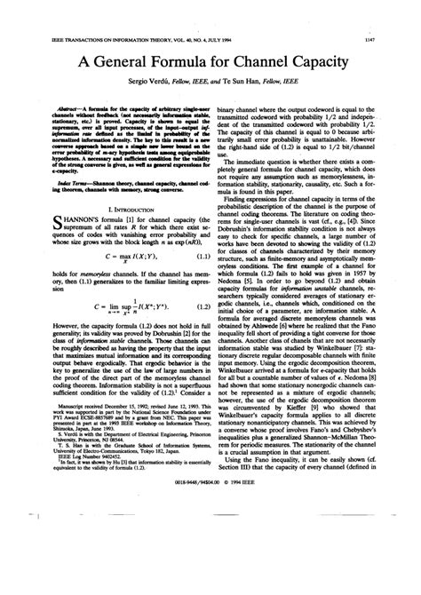 Image result for Formula for Channel Capacity