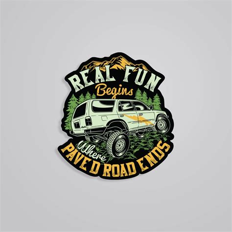 Offroad Fun Begins Where the Road Ends Stickers