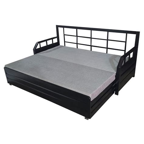 ROYAL BED MANUFACTURER Single Size 6X4 Metal Sofa Cum Bed with ...