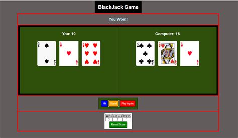 Blackjack JavaScript 的图像结果