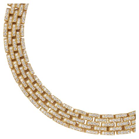 Cartier Maillon Panthere 5 Row Diamond Paved Necklace at 1stDibs