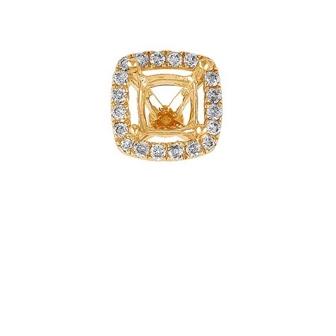 Classic Diamond Halo Decorative Crown to Hold 5mm Cushion Gemstone ...