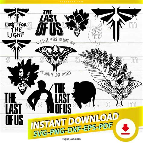 The Last Of Us SVG PNG Bundle, Ellie Moth Tattoo Butterfly Svg